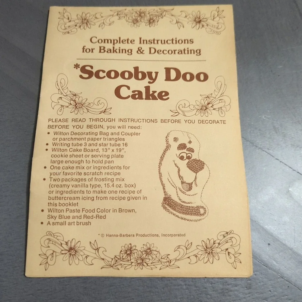 Wilton Scooby Doo Vintage‎ 1975 Cake Pan With Instructions 502-224